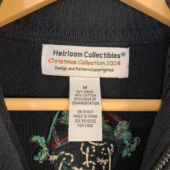 Vintage Heirloom Collectibles Sweater Womens Medium Boots Christmas Cardigan - Picture 7 of 12